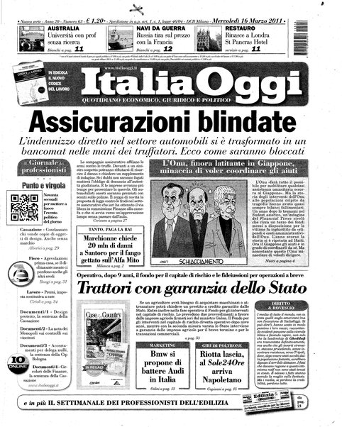 Italia oggi : quotidiano di economia finanza e politica